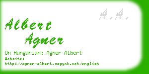 albert agner business card